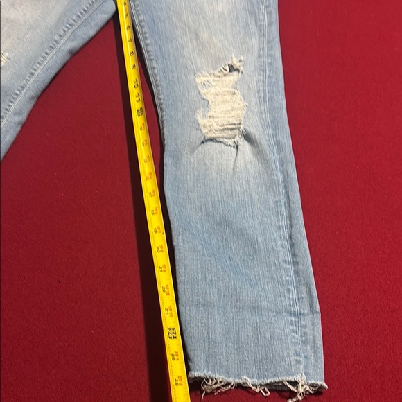 Hudson Jeans Cropped Blue Boyfriend Distressed Denim - Picture 3 of 8